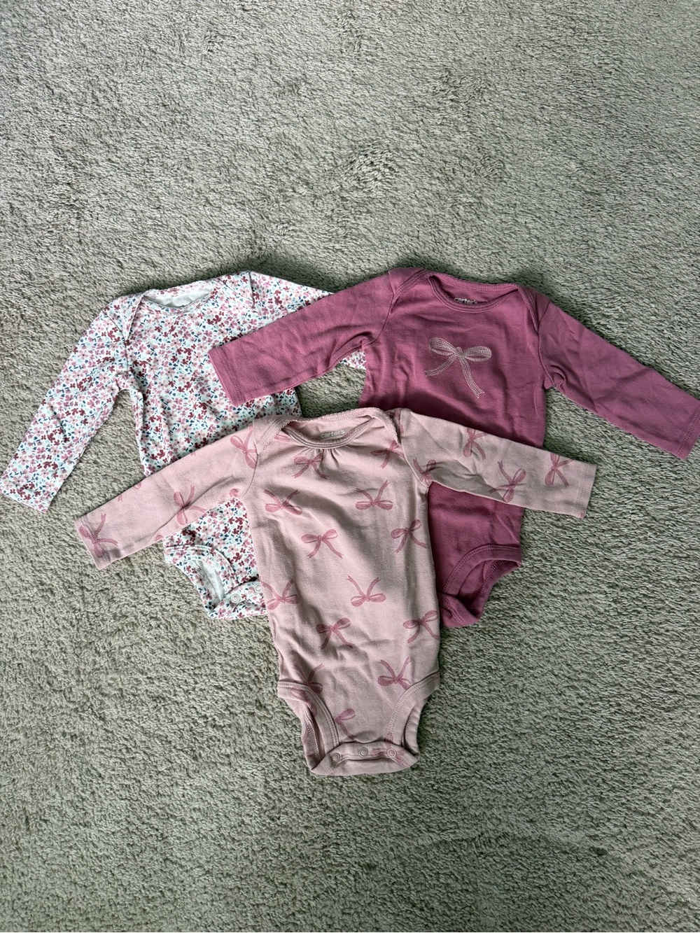 Brand New Without Tags Carter’s Just One You Long Sleeve Onesie Set of 3